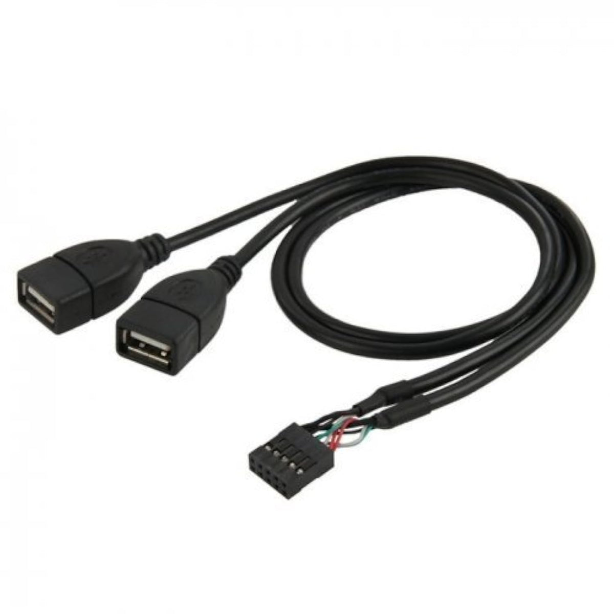Usb 10 Pin 9Pin Motherboard Female Header To Dual Usb 2.0 Female Adapter Cable 50Cm