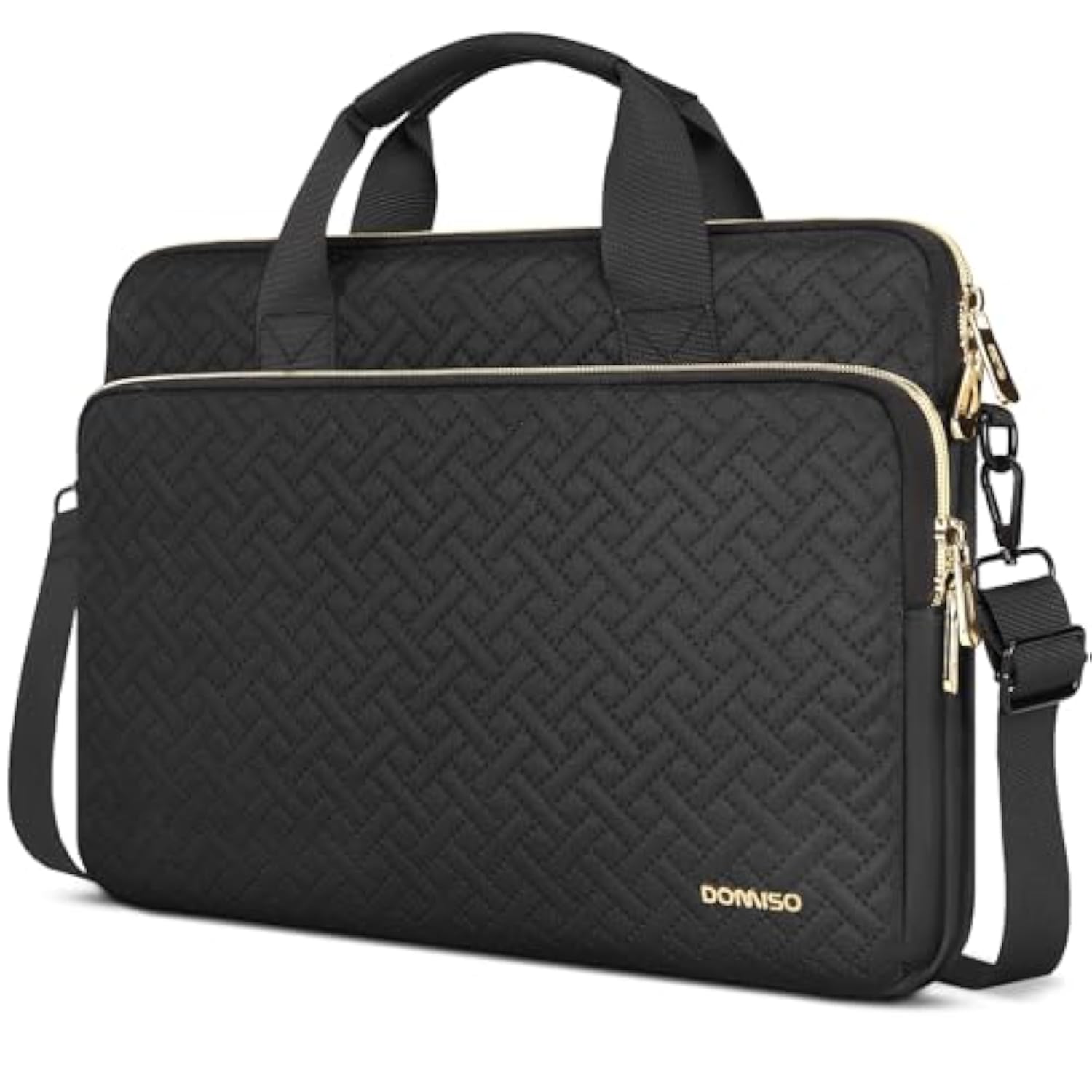 17.3 Inch Laptop Sleeve Case Water-Resistant Computer Cover Bag With Detachable Shoulder Straps For Hp, Dell, Asus Notebook,Black