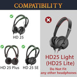 Headband Cover For Sennheiser Pro Audio Hd 25/Hd25 Plus/Hd25 Se Monitor Dj Headphones, Replacement Headstrap Pad Repair Part - Black