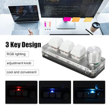 Mini 3 Key Keypad With Knob, One Handed Macro Mechanical Keyboard, 3 Fully Pro