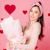 3Pcs Valentine'S Day Headbands For Women, Heart Love Holiday Knotted Hair Hoops, Festive Gift Hair Accessory (Pink)