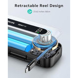 Portable Charger,30W Power Bank With Retractable Cables,10000Mah Fast Charging Battery Pack,Smart Digital Display,Travel Powerbank,Compatible With Iphone 16/15/14/13 Series, Ipad