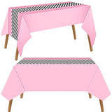 3PCS Car Birthday Party Tablecloths (54"x108") for Racing Theme Decor (Pink)