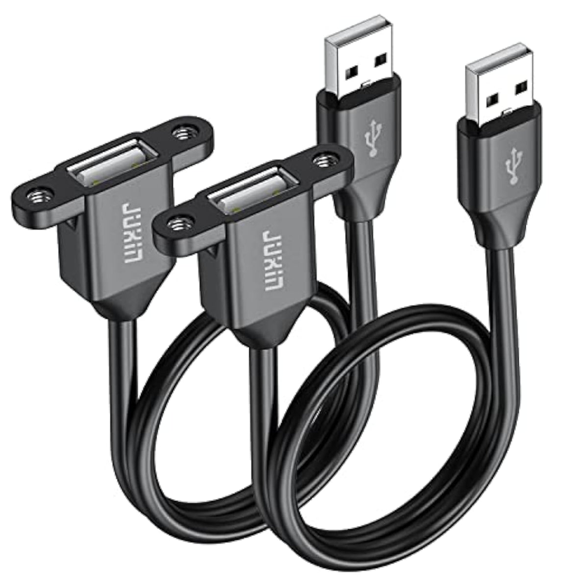 2Pack Usb2.0 Male To Female Extension Cable With Ears Can Be Fixed Various Cha