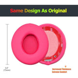 Beats Solo 3 Ear Pads Replacement, Soft Protein Leather Memory Foam Headphone Earpads Ear Cushions Pad For Beats By Dre Solo 3 Wireless & Solo 2 Wireless Over Ear Headsets (Pink)