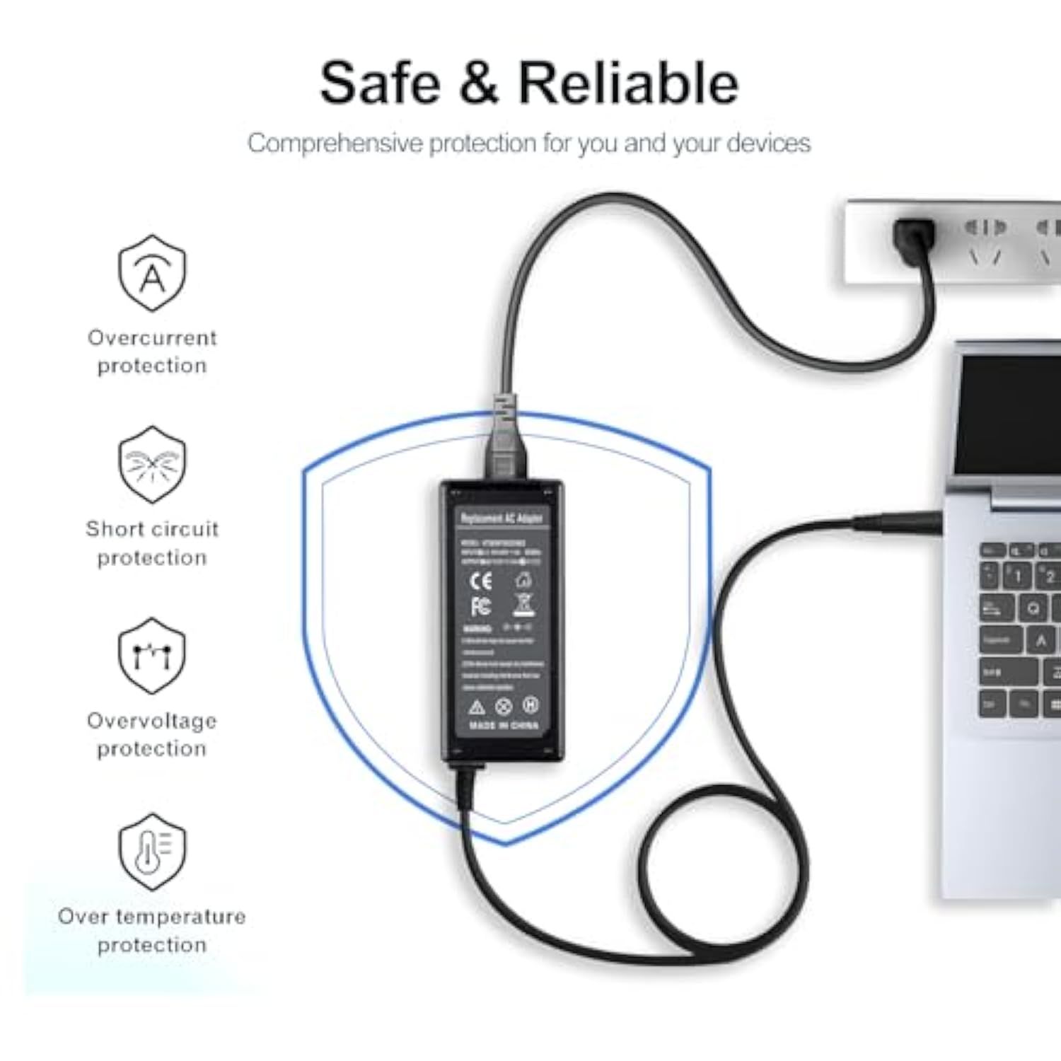 65W Ac Adapter Compatible With Dell Chromebook 11 3180 3189 3120 Inspiron 15 3
