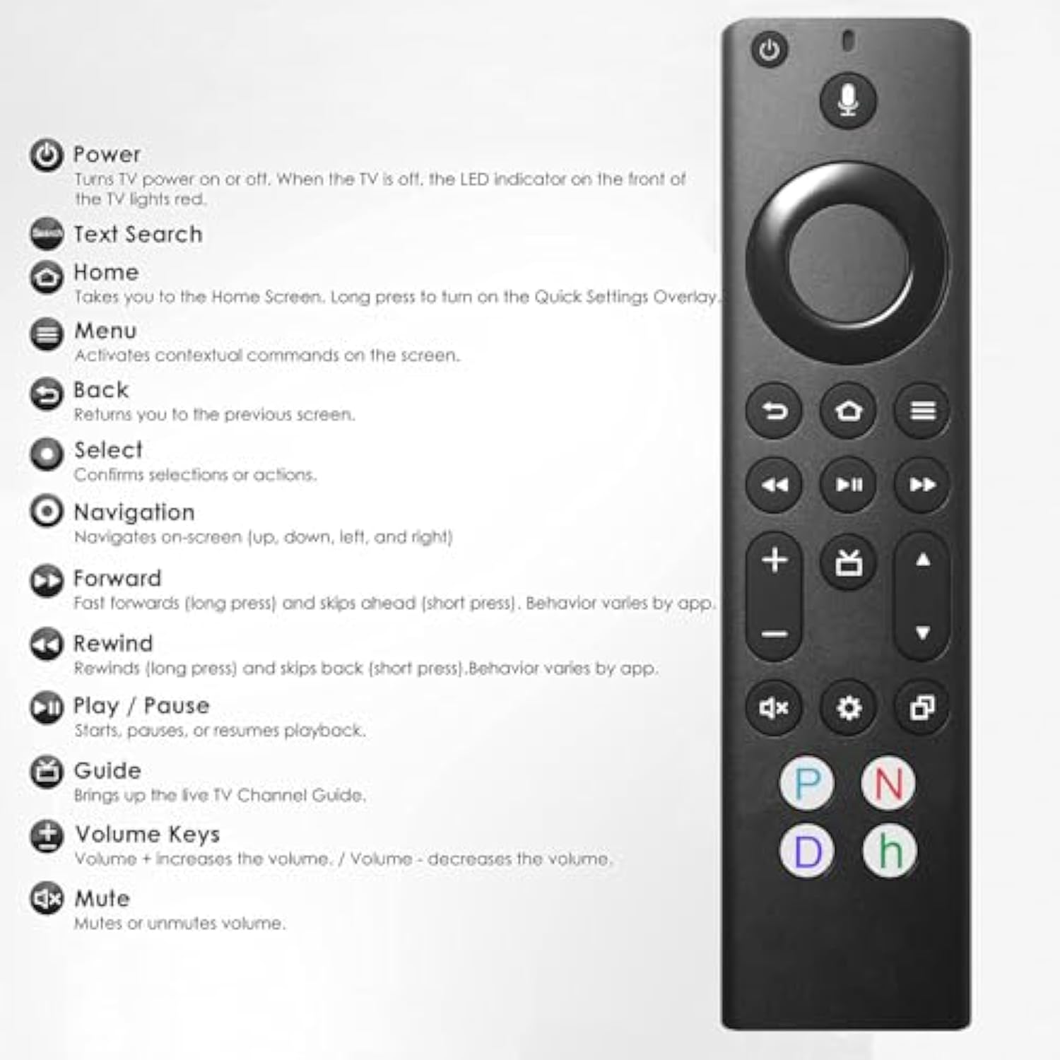 Replacement Voice Remote Control For All Insignia/Toshiba Or Pioneer Fire Smart Tvs Compatible With Amz Omni Tv And Amz 4-Series Fire Smart Tv Remote