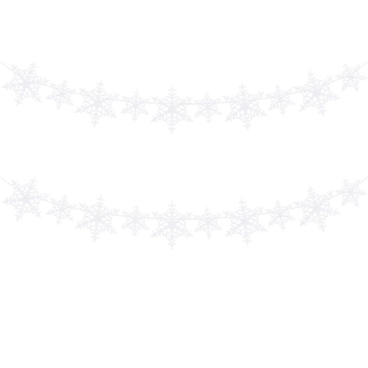 White Snowflake Garland Felt Banner Winter Garland Snow Banner Christmas Snowflakes Holiday Party Decorations Pack Of 2