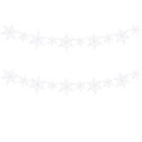 White Snowflake Garland Felt Banner Winter Garland Snow Banner Christmas Snowflakes Holiday Party Decorations Pack Of 2