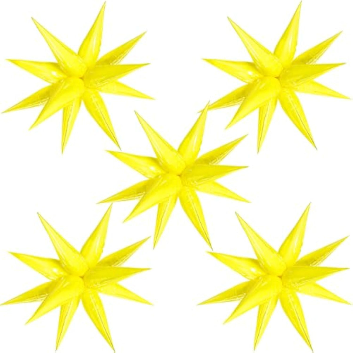 60pcs 26" Yellow Explosion Star Balloons for Birthday & Party Decorations