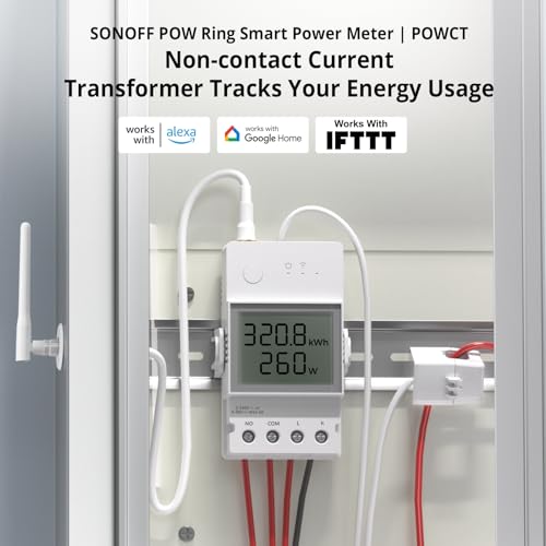 Powct Smart Power Meter, Wifi Connected Switch With Overload Protection, Real-Time Energy Monitoring, Lcd Display, Work With Alexa/Google Home/Ifttt