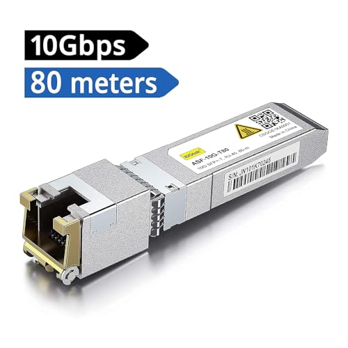 80 Meters, 10Gbase-T Sfp+ To Rj-45 Transceiver, 10Gbe Sfp+ To Copper Ethernet Module For Cisco Sfp-10G-T-80, Ubiquiti Uf-Rj45-10G-80, Tp-Link Tl-Sm5310-T, Netgear Axm766 And More, Up To 80M
