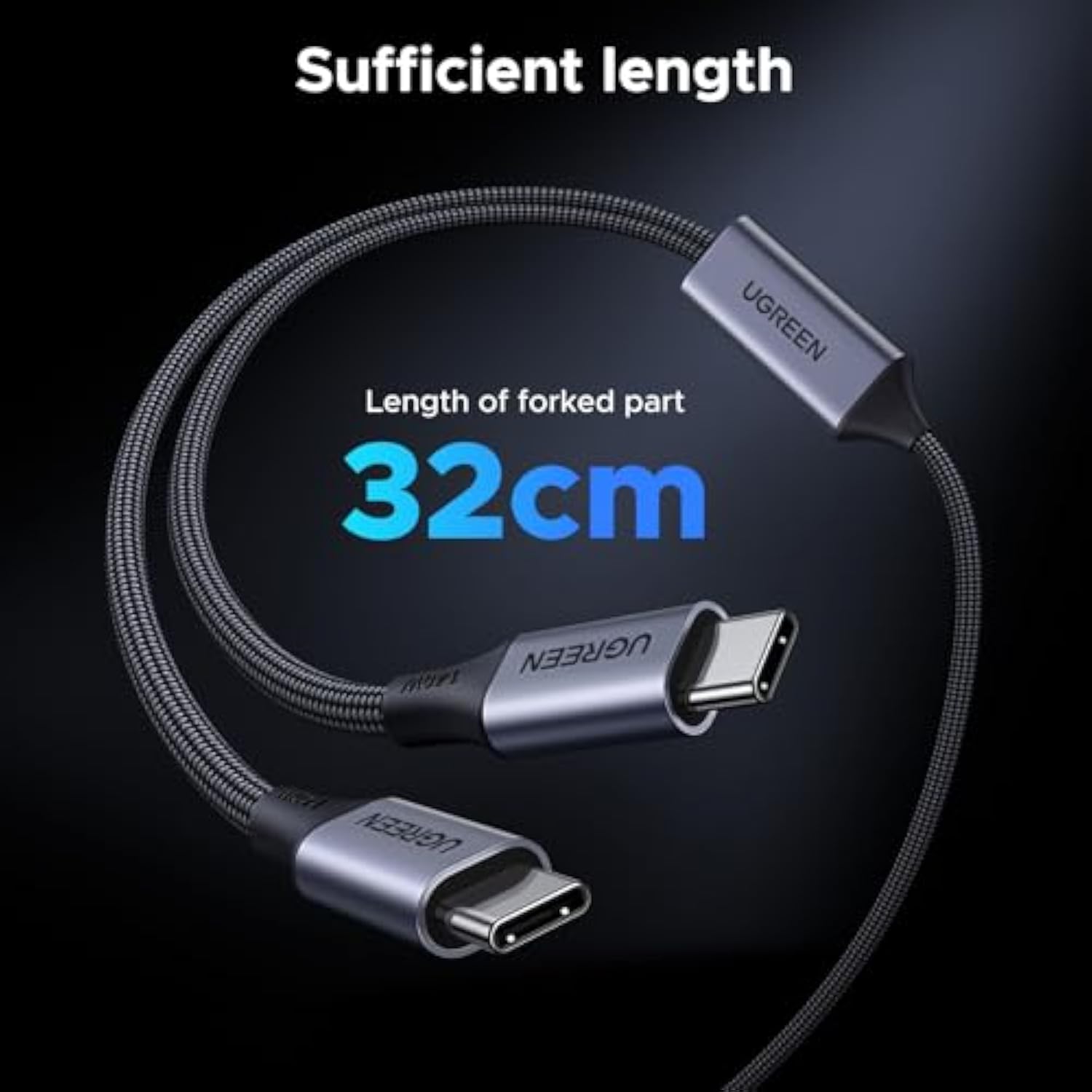UGREEN 140W USB C Cable, 5FT 2-in-1 USB C to USB C Cable, Fast Charging for iPhone 17/17 Pro Max/16/14 Series, Galaxy S25/S25/S24 Series, MacBook Air/Pro, iPad Pro/Air, Steam Deck, and More