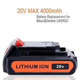 2Pack 4.0Ah 20V Max Lbxr20 Compatible With Black And Decker Weed Eater 20V Battery Lb2X4020 Lbxr2020-Ope Lbxr20-Ope2 Lbxr20B-2 Lb2X3020-Ope Lbxr20Bt 20 Volt Max Outdoor Cordless Power Tools