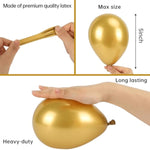 Gold Balloons, 120Pcs 5 Inch Chrome Metallic Latex Gold Balloon For Party Supplies Birthday Anniversary Festival Baby Shower Wedding Engagement Decoration