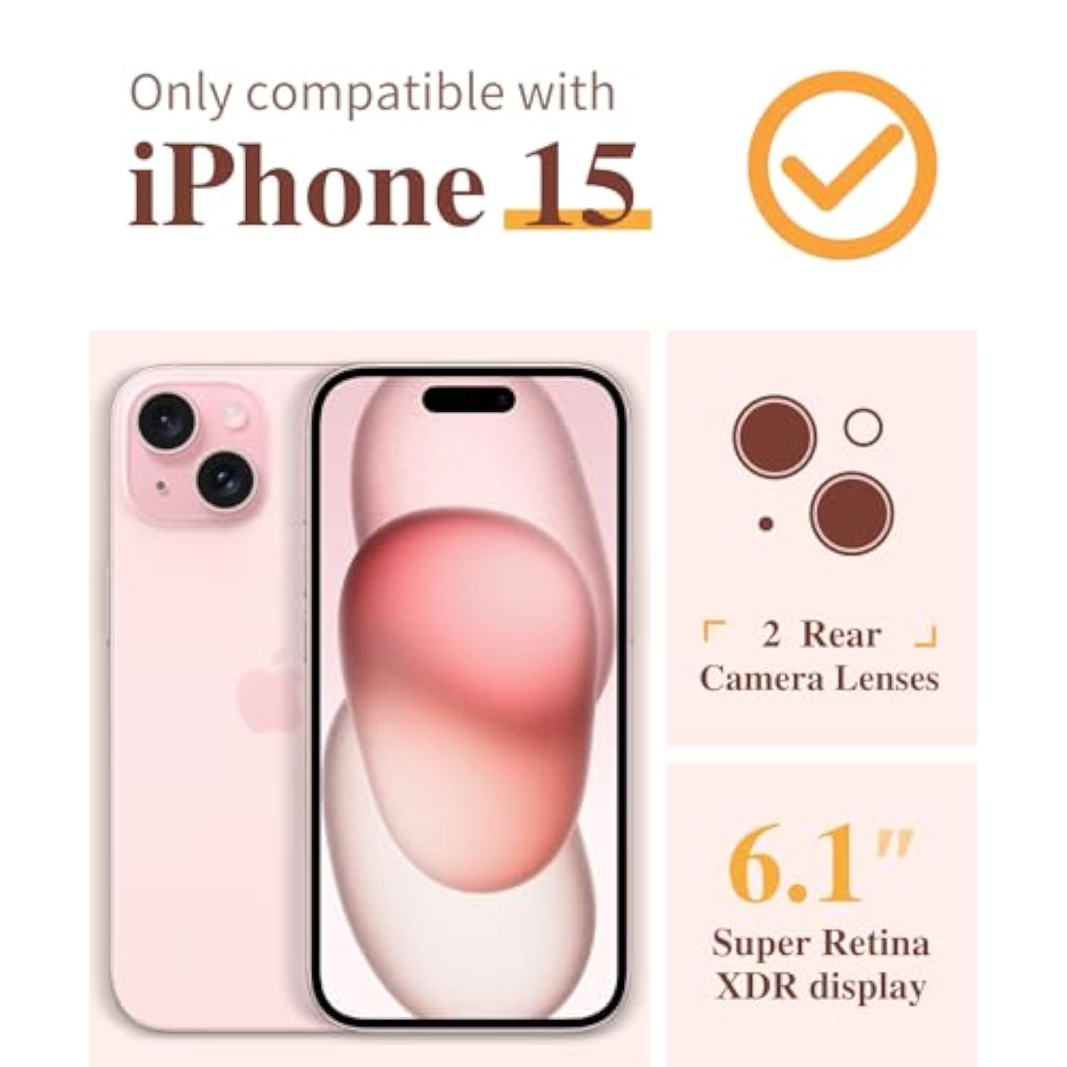 For Iphone 15 Case, [5 In 1] With 2X Screen Protector & 2X Camera Lens Protector, Clear Soft Shockproof Slim Fit Floral Phone Cover For Women Girls 2023 6.1" (Floratopia/Colorful)