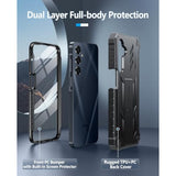 For Samsung Galaxy A16-5G Case: Military Grade Drop Proof Protection Mobile Cover With Kickstand | Matte Textured Rugged Shockproof Tpu | Protective Sturdy Phone Case(Black)