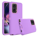 For Moto G Stylus 5G 2024 Case, [Drop Protection] Full Body Shockproof Grip Plastic Bumper Tpu 3-Layers Durable Solid Phone Sturdy Hard Cover [Purple]