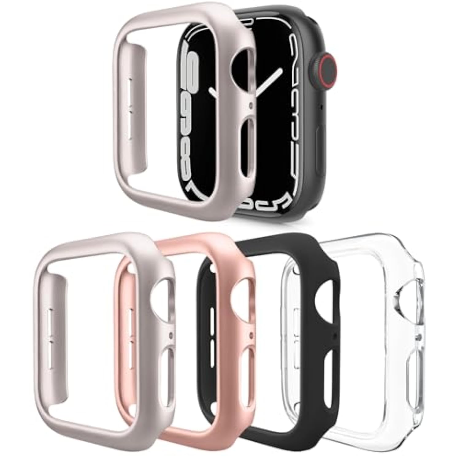 4 Pack [No Screen Protector] Bumper Case Compatible With Apple Watch Se 2 (2024) Se Series 6 Series 5 Series 4 40Mm, Ultra Thin Hard Pc Shockproof Case Cover Protector Frame For Iwatch 40Mm