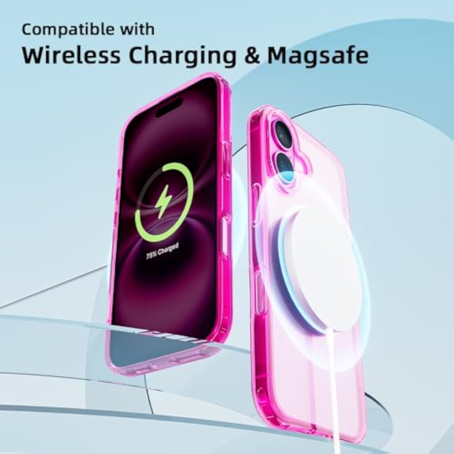 For Iphone 16 Case, Protective Shockproof Bumpers [Not Yellowing] Anti-Scratch Transparent Slim Hard Pc Back Soft Tpu Frame Cover For Men Women - Rose Red