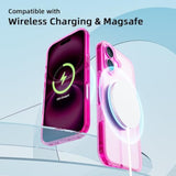 For Iphone 16 Case, Protective Shockproof Bumpers [Not Yellowing] Anti-Scratch Transparent Slim Hard Pc Back Soft Tpu Frame Cover For Men Women - Rose Red