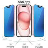 2 Pack Matte Anti-Blue Privacy Tempered Glass For Iphone 14 Pro Max /15 Plus/Iphone 16 Plus Anti-Glare Anti-Spy Screen Protector Film Gradient Blue