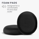 kwmobile Ear Pads Compatible with Jabra Evolve 2 65 / Evolve 65 SE Earpads - 2X Replacement for Headphones - Black