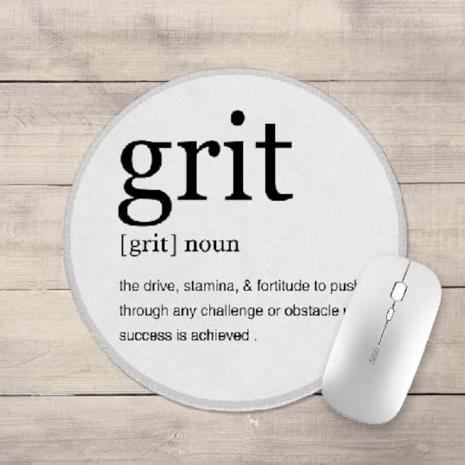Inspirational Quote Grit Definition Minimalist Mouse Pad 7.9X7.9 Inch,Non-Slip Rubber Base Mousepads For Dorm Office Home Desk Decor,Motivational Gift