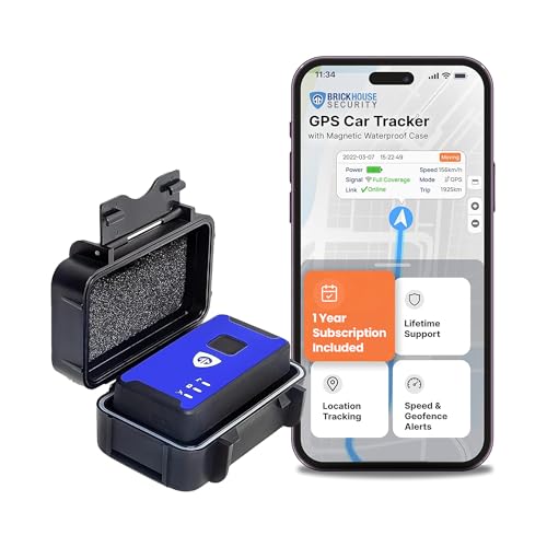 Brickhouse Car Trackers For Your Vehicle - Spark Nano 7 Gps Tracking Device With Magnetic Waterproof Case - Hidden Real-Time 4G Lte Vehicle Finder - 1 Year Subscription Included