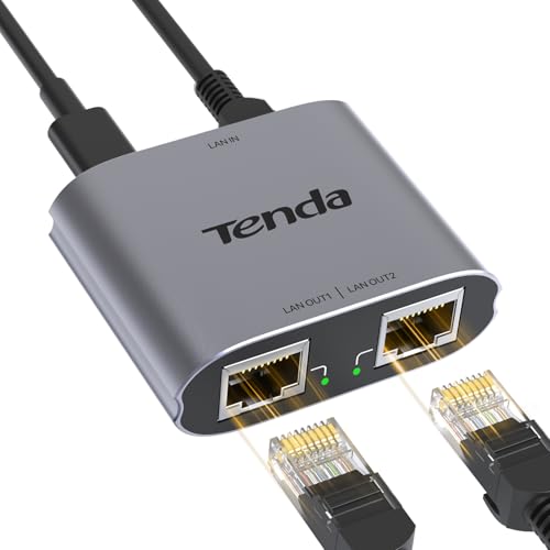 Ethernet Splitter 1 To 2 High Speed 1000Mbps, Rj45 Gigabit Ethernet Cable Splitter 1 To 2, Lan Splitter With Usb Power Cable For Cat 5/6/7/8 Cablesg103M