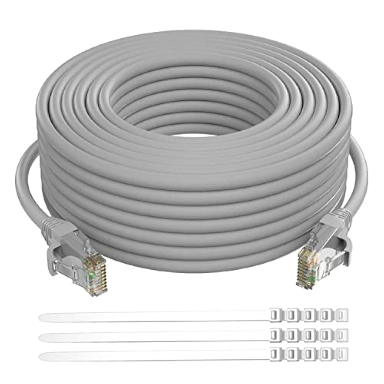 Cat 6 Ethernet Cable 100 Ft-Gray, High Speed Internet Cable (6 Colors For Sele