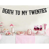 Death To My 20S Banner Black Glitter, Happy 30Th Birthday Banner, Rip 20S Birthday Decorations, Death To My Youth 30Th Birthday Decorations