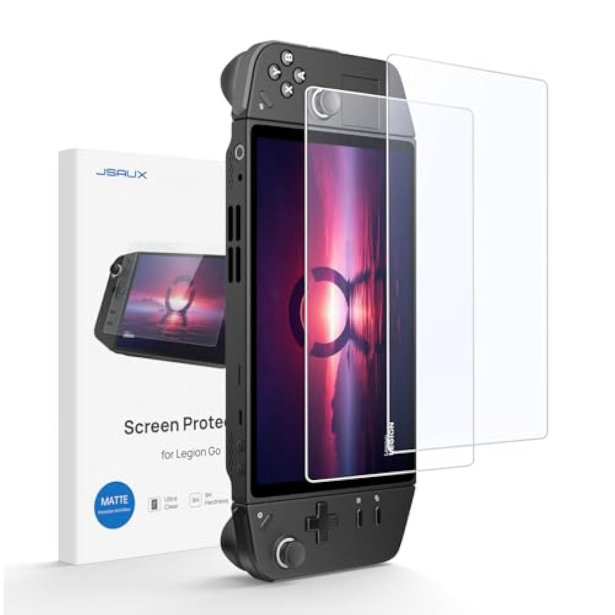 2-Pack Screen Protector For Legion Go, Anti Glare Screen Protector 9H Hardness Edge-To-Edge Scratch Resistant Matte Tempered Glass Compatible With Lenovo Legion Go