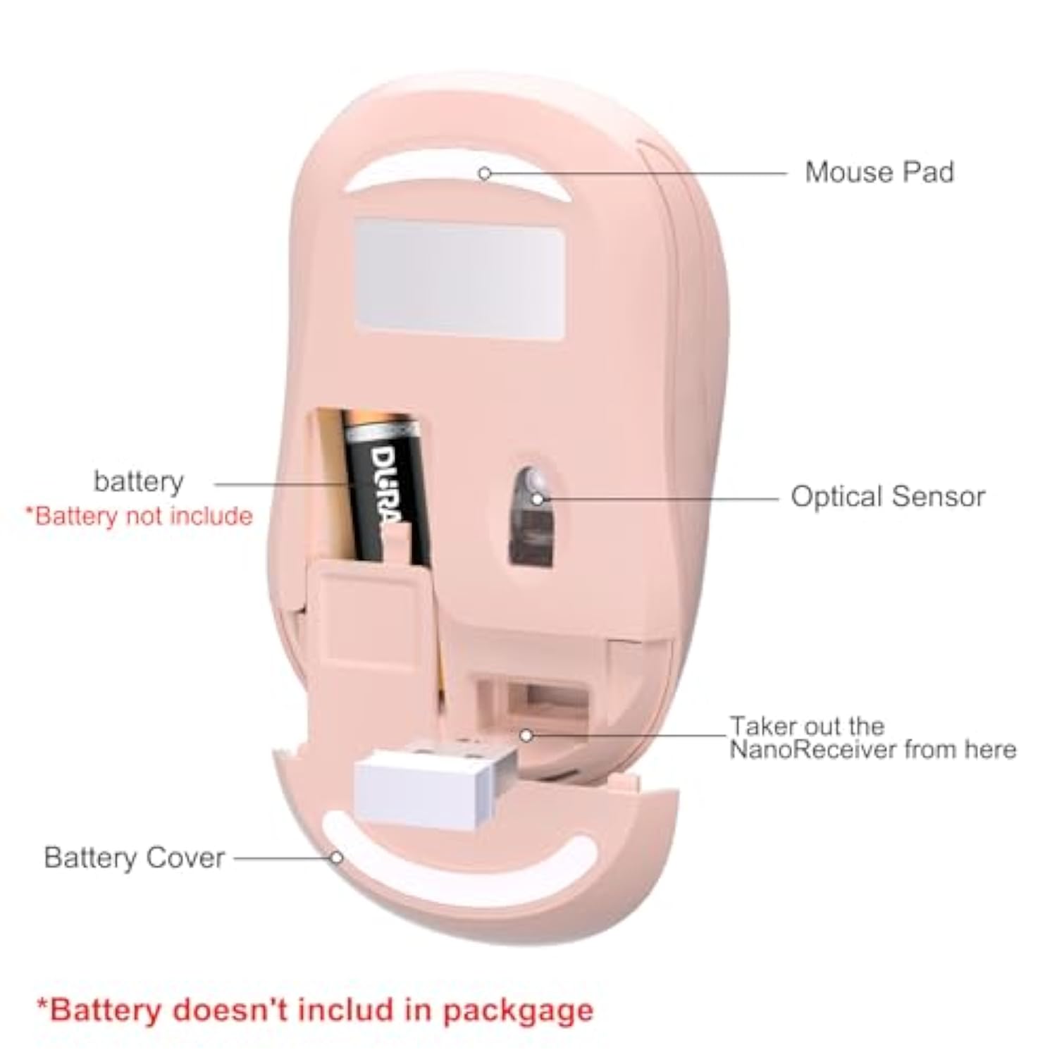Wireless Mouse For Laptop Computer Mouse With Usb Receiver 2.4Ghz Optical Trac
