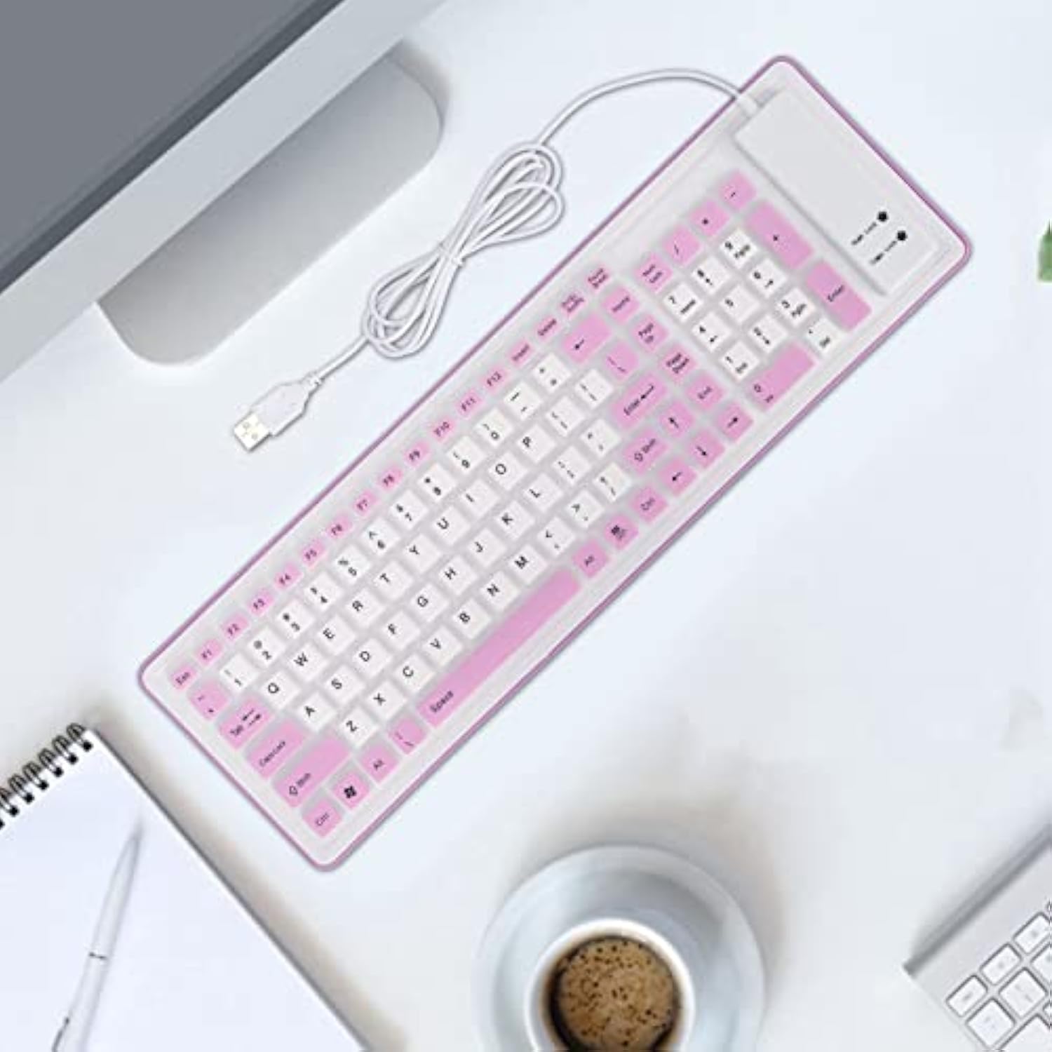 Roll Up Keyboard, Foldable Silicone Keyboard 103 Keys Usb Wired Waterproof Mut