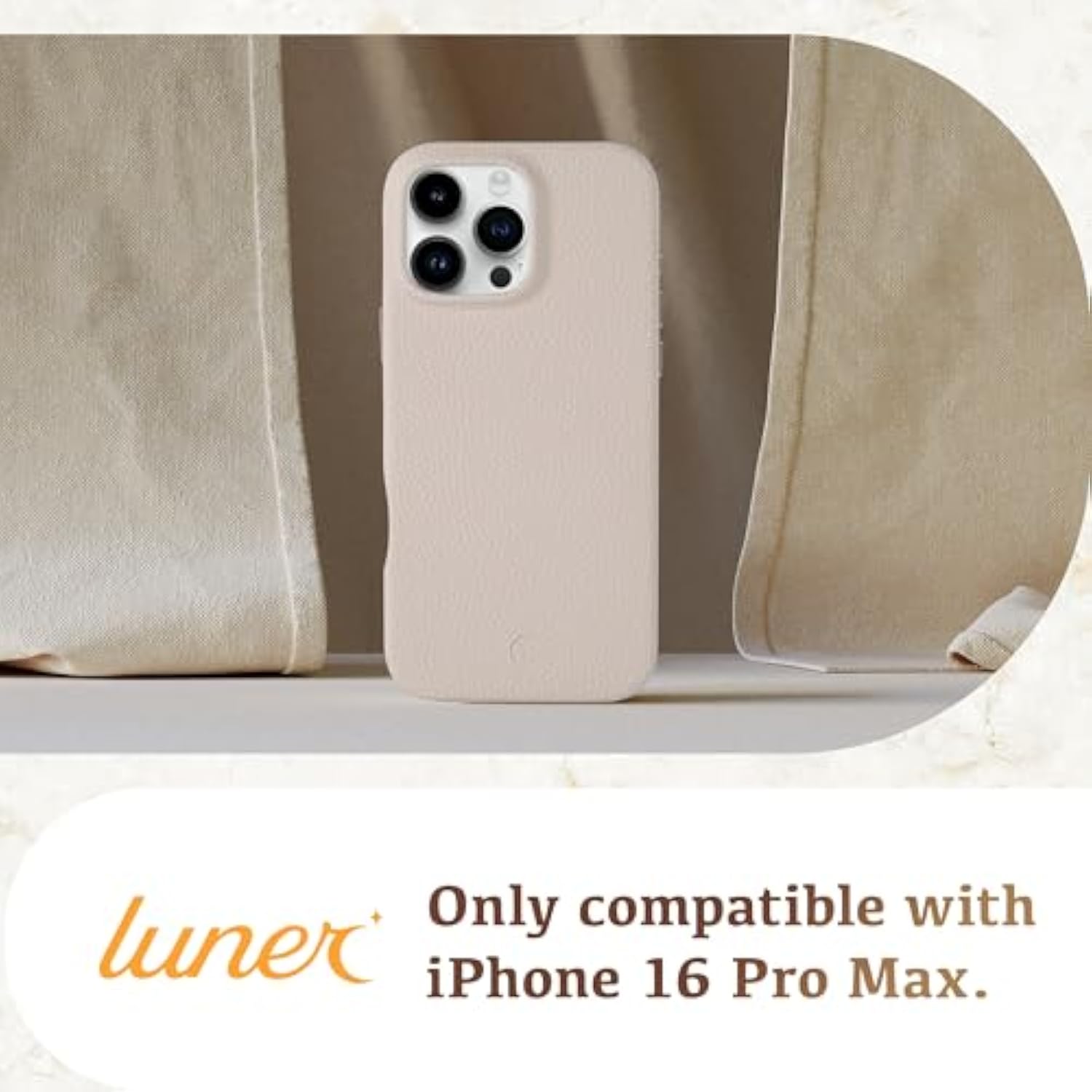 - For Iphone 16 Pro Max Leather Case - Premium Vegan Leather Phone Case [Compatible With Magsafe] - Elegant, Style And Eco-Friendly - Cream