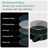 [4 Pack] Screen Protector For Garmin Fenix 7S Solar / 7S / 7S Sapphire Solar Watch + Silicone Anti-Dust Plugs Tempered Glass Anti-Scratch Bubble-Free