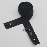 2Pcs #3 32 Inch Double Slider Nylon Coil Zipper Black With Two Long Pu