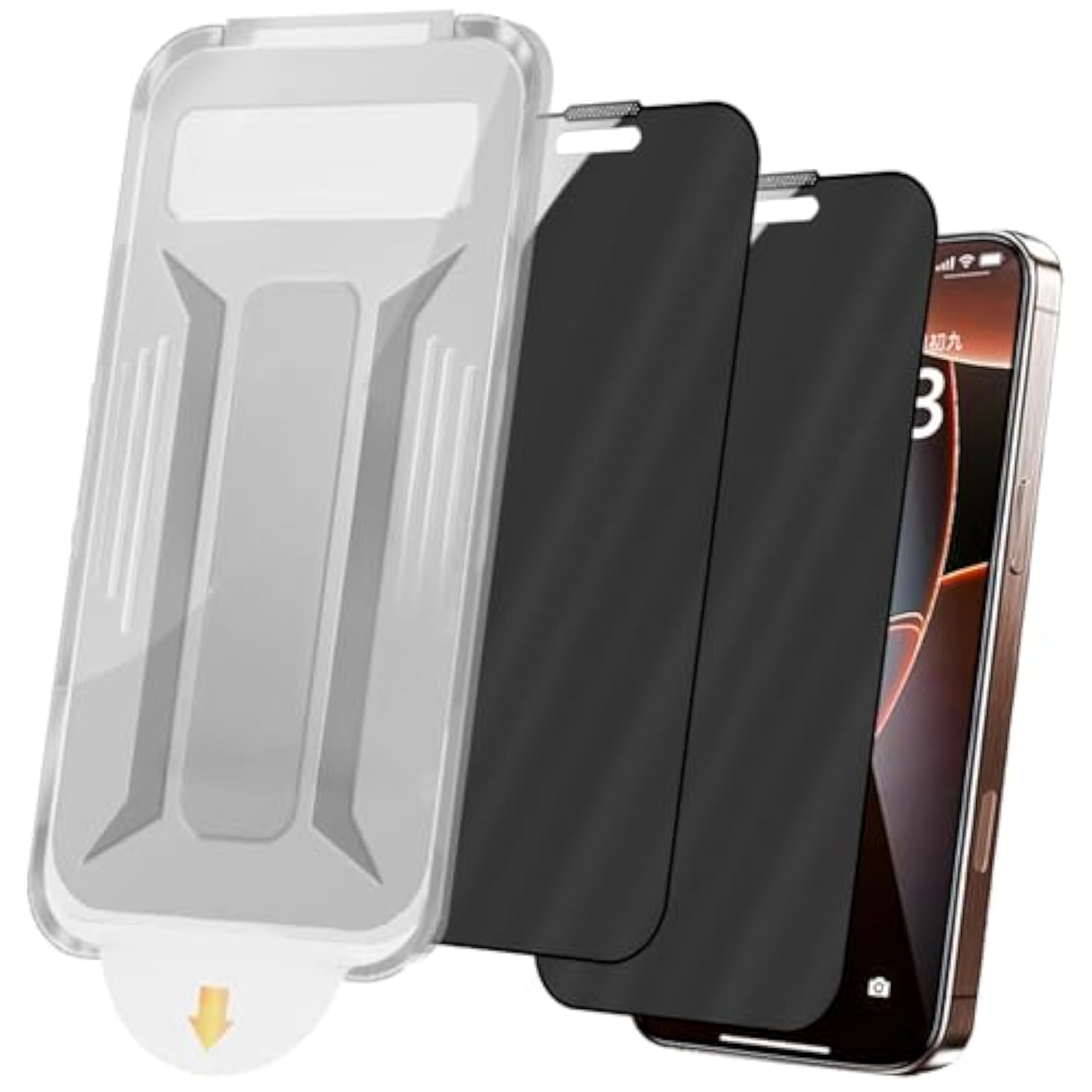 2 Pack For Iphone 16 Pro Max Privacy Screen Protector Anti Spy Tempered Glass Film Auto-Alignment Kit, Auto Dust-Elimination 6.9 Inch Easy Installation