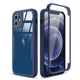 Clear Design iPhone 12 Case Full Body Protection - Blue