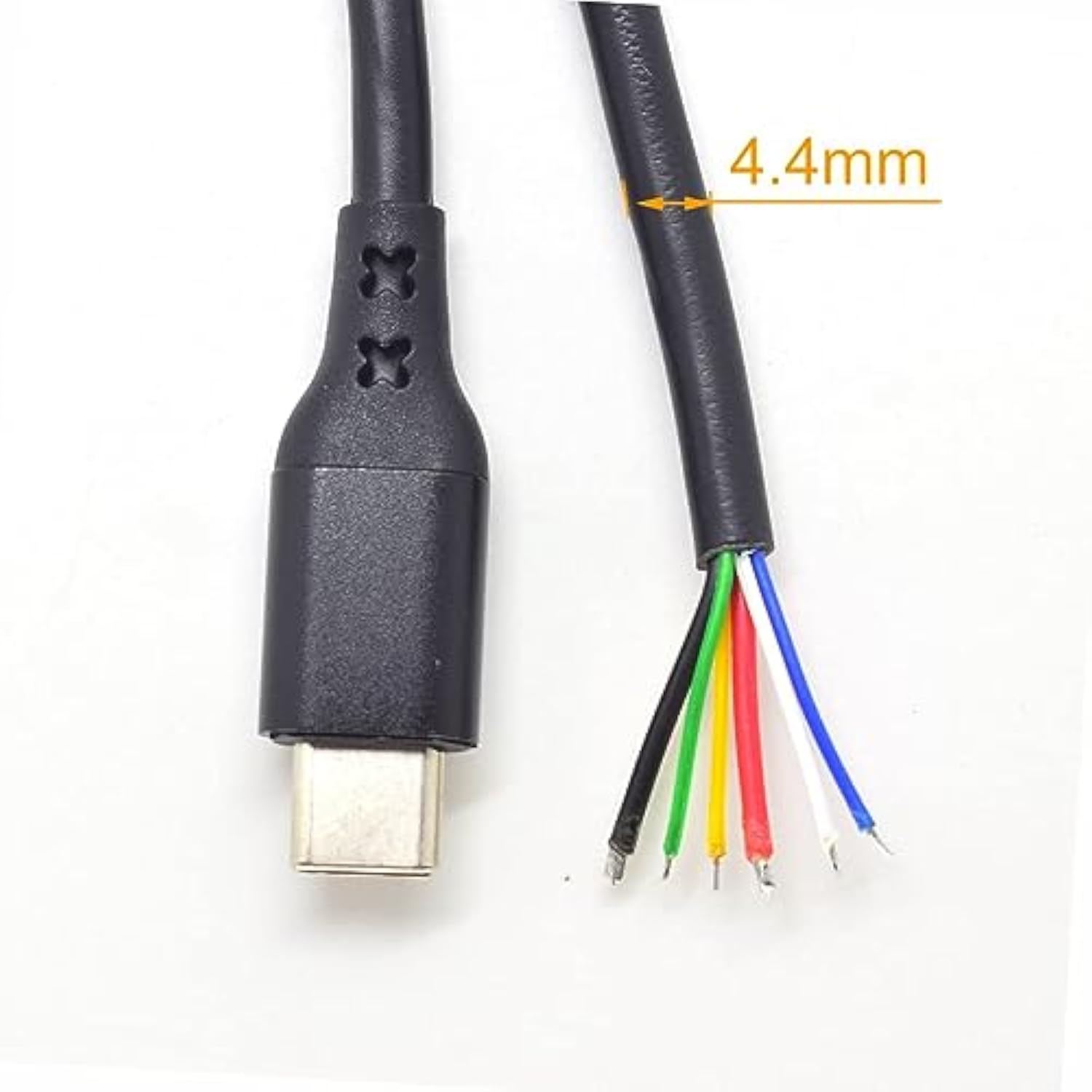 2Pcs Type-C Usb C Male Pigtail 6 Wires Pd Power Cable 1 Ft/30Cm 5A Fast Charge 6 Wires Cc1 Cc2 Pigtail Wire For Diy Cable