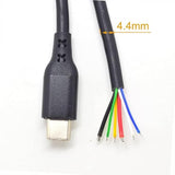 2Pcs Type-C Usb C Male Pigtail 6 Wires Pd Power Cable 1 Ft/30Cm 5A Fast Charge 6 Wires Cc1 Cc2 Pigtail Wire For Diy Cable