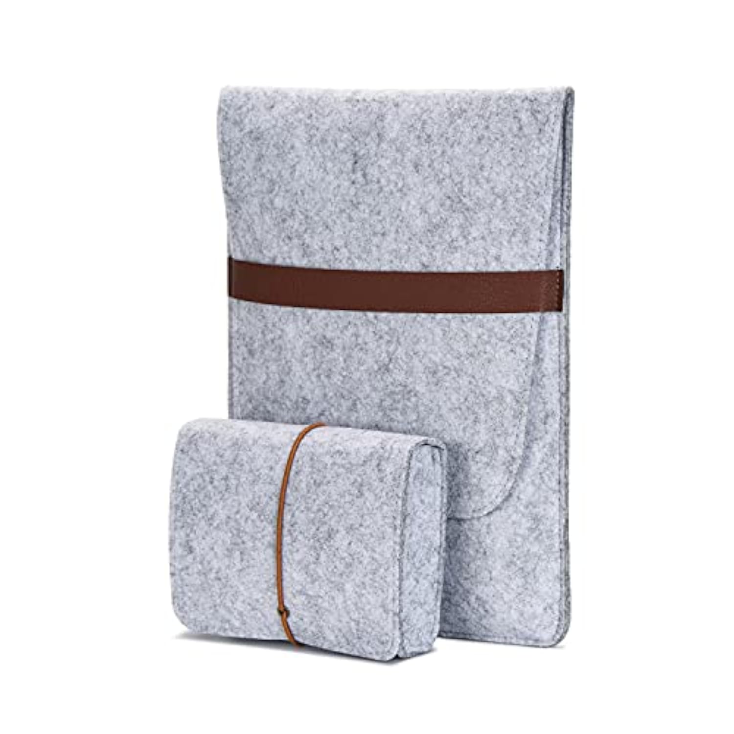 Vertical 15 Inch Macbook Pro Sleeve Protective Laptop Case For 16 Inch Macbook Pro 2019, 15 Inch Macbook Pro 2015-2019, Dell Xps 15 With Small Felt Accessory Bag(Light Gray)