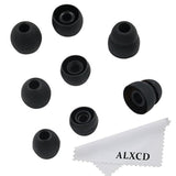 Eartip For Lg Hbs Series Wireless Earphone, Sml & Double Flange Silicone Replacement Earbud Gel Tip, Fit For Lg Hbs-750 770 800 810 900 910 Tone Pro Ultra Plus Infinim [4 Pair] (Black)