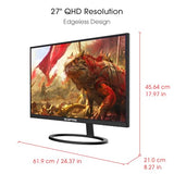 Ips 27 Inch 2K 2560 X 1440P Qhd 75Hz Displayport Hdmi 99% Srgb Build-In Speakers Machine Black (E275W-Qpt)