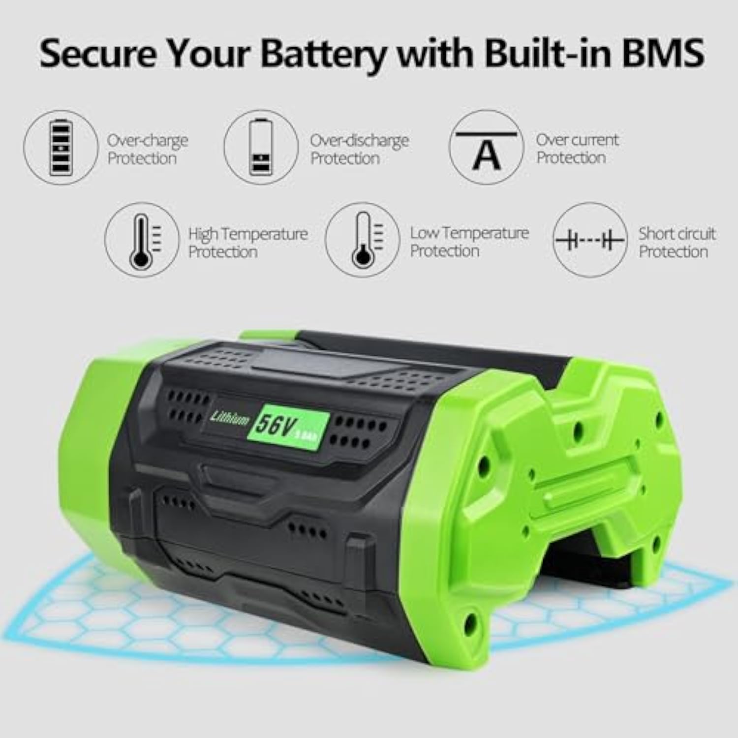 Ego 56V 5.0Ah Replacement Battery for Lawn Mower Leaf Blower Chainsaw