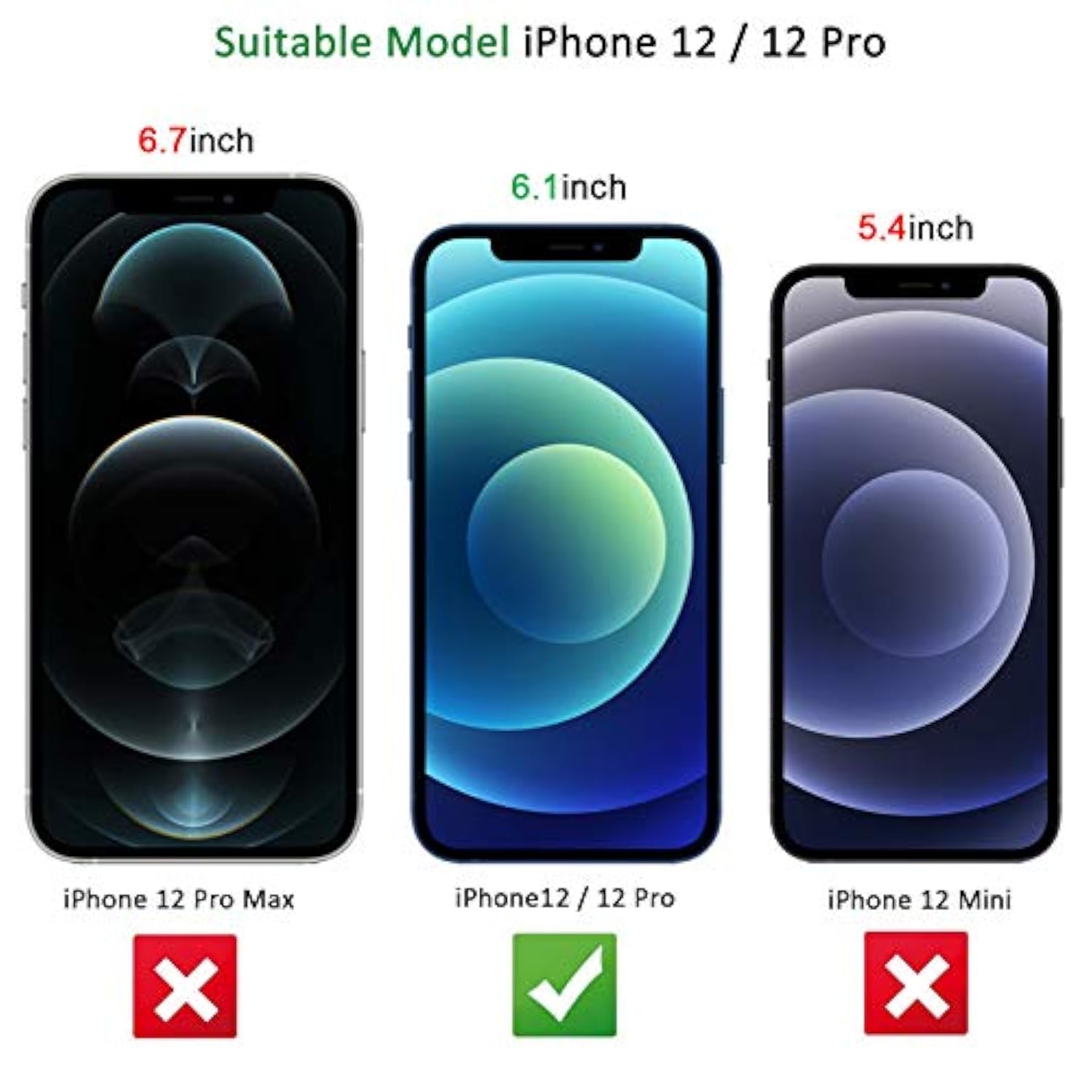 3-Pack iPhone 12/12 Pro 6.1 Inch Tempered Glass Screen Protector Case Friendly