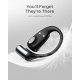 Cozyfit Open Ear Headphones, 0.23Oz Ultra-Light Comfortable Wireless Earbuds, 0.6Mm Thinnest Earhooks, Bluetooth 5.4, Clear Audio, 30 Hrs Playtime, Ipx5 Waterproof Earphones With Mic (Black)