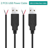 Usb 2.0 Male Bare Cable Pigtail Open End Extension Cables 5V 3A Power Charge W