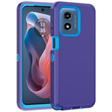 For Moto G Play 4G 2024 Case, With Built In Screen Protector Heavy Duty Drop Protection,Full Body Rugged Shockproof Tough Protective Phone Cover For Motorola Moto G Play 4G 2024 (Blue)